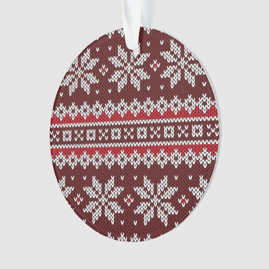 Holiday Fair Isle Knit Pattern Ornament (voorkant)