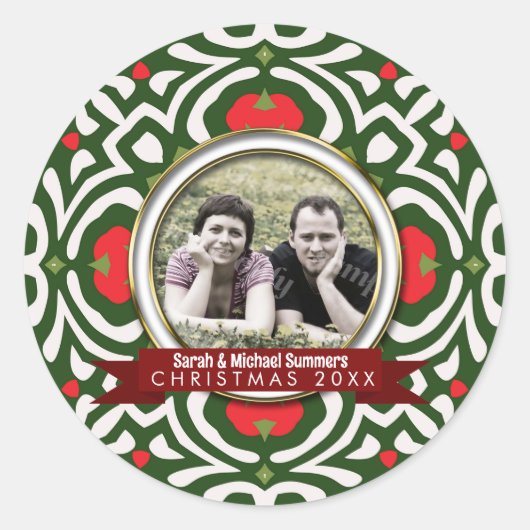 Holiday Family Friends Keepsake Memento Gift Ronde Sticker (Voorkant)