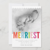 HOLIDAY FAMILY PHOTO verrijkt vet helder kleurrijk Aankondiging (Voorkant)