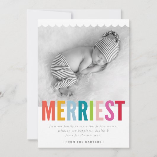 HOLIDAY FAMILY PHOTO verrijkt vet helder kleurrijk Aankondiging (Voorkant)