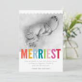 HOLIDAY FAMILY PHOTO verrijkt vet helder kleurrijk Aankondiging (Staand voorkant)