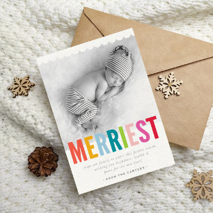 HOLIDAY FAMILY PHOTO verrijkt vet helder kleurrijk Feestdagenkaart