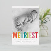 HOLIDAY FAMILY PHOTO verrijkt vet helder kleurrijk Folie Feestdagenkaart (Staand Voorkant)