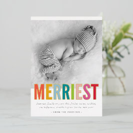 HOLIDAY FAMILY PHOTO verrijkt vet helder kleurrijk Folie Feestdagenkaart