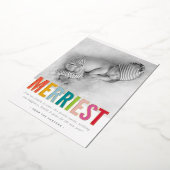 HOLIDAY FAMILY PHOTO verrijkt vet helder kleurrijk Folie Feestdagenkaart (Gedraaid)