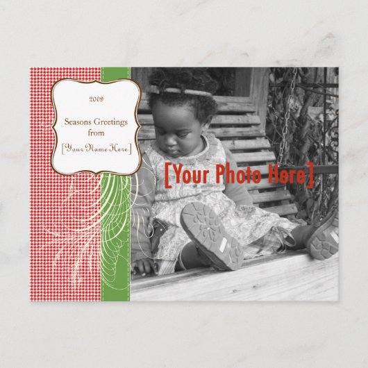 Holiday Fancy Photo Card Feestdagenkaart (Voorkant)