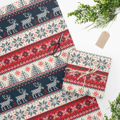 Holiday Faux Knit Pattern kerst op maat Cadeaupapier
