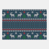 Holiday Faux Knit Pattern kerst op maat Inpakpapier Vel (Voorkant 2)