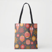 Holiday Faux Knit Pattern kerst op maat Tote Bag (Voorkant)