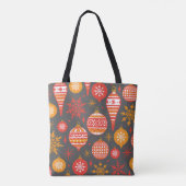 Holiday Faux Knit Pattern kerst op maat Tote Bag (Achterkant)