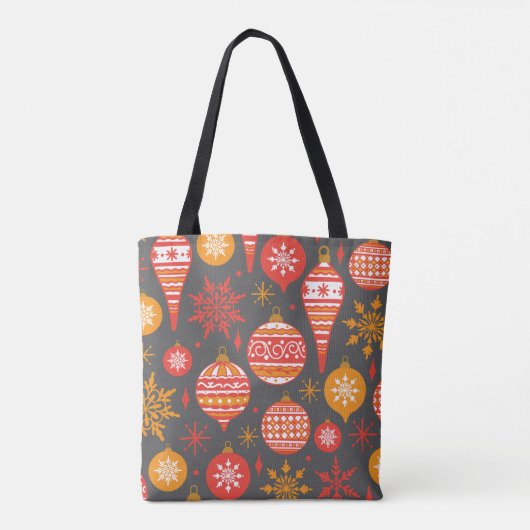 Holiday Faux Knit Pattern kerst op maat Tote Bag (Achterkant)