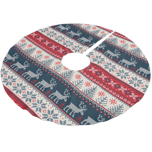 Holiday Faux Knit Pattern Nordic Theme Kerstmis Kerstboom Rok (Gekanteld)