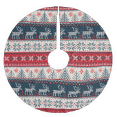 Holiday Faux Knit Pattern Nordic Theme Kerstmis Kerstboom Rok (Voorkant)