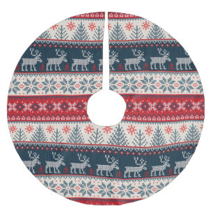 Holiday Faux Knit Pattern Nordic Theme Kerstmis Kerstboom Rok
