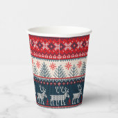 Holiday Faux Knit Pattern Nordic Theme Kerstmis Papieren Bekers (Rechts)