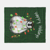 Holiday Festive Penguin, roodgekleurde groene lich Fleece Deken (Voorkant (Horizontaal))