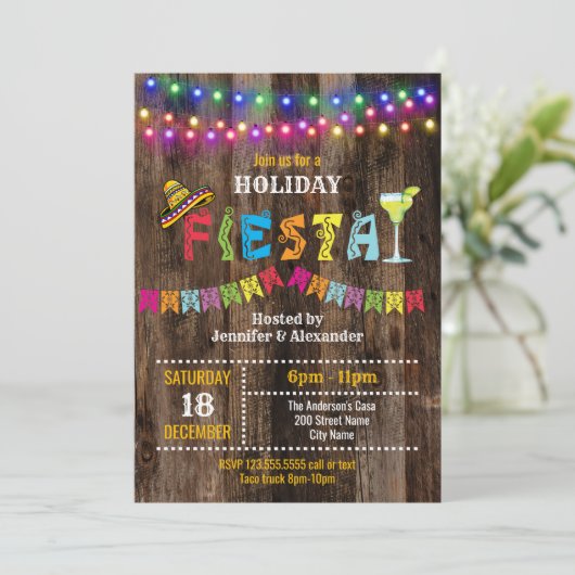 Holiday Fiesta Mexicaanse Partij Kaart (Staand voorkant)