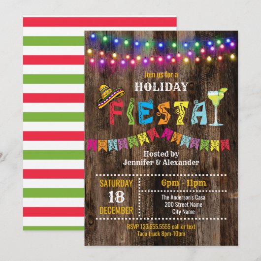 Holiday Fiesta Mexicaanse Partij Kaart (Voorkant / Achterkant)