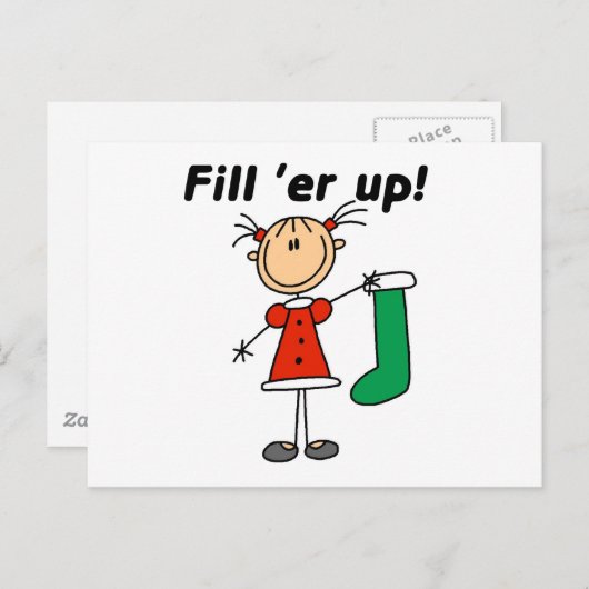 Holiday Fill 'er Up Tshirts en geschenken Feestdagenkaart (Voorkant / Achterkant)