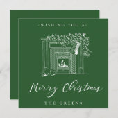 Holiday Fireplace Christmas Card Feestdagenkaart (Voorkant / Achterkant)