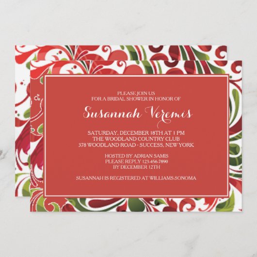 Holiday Flair Bridal Shower Kaart (Voorkant / Achterkant)