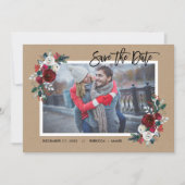 Holiday Floral Bewaar de datum Fotokaart Save The Date (Voorkant)