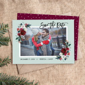 Holiday Floral Bewaar de datum Fotokaart Save The Date