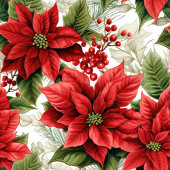 Holiday Floral Curtain Red Poinsettia Décor Douchegordijn