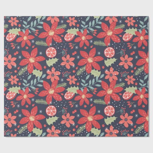 Holiday Floral Pattern Cadeaupapier (Vlak)