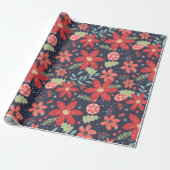 Holiday Floral Pattern Cadeaupapier (Uitgerold)