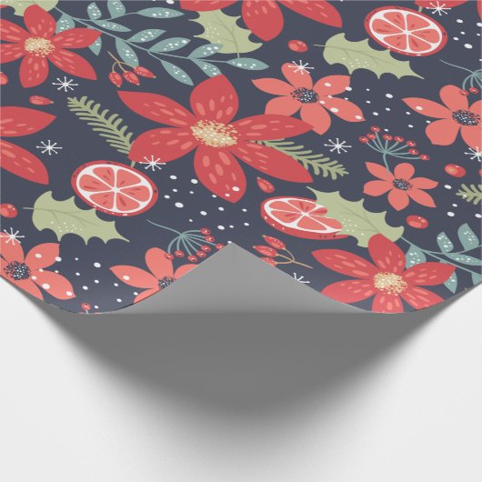 Holiday Floral Pattern Cadeaupapier (Hoek)