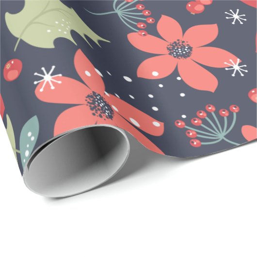 Holiday Floral Pattern Cadeaupapier (Rol Hoek)