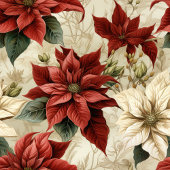 Holiday Floral Towel Classic Red Poinsettia Art Theedoek