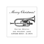 Holiday  Flugelhorn Trumpet Return Address Rubberstempel (Afrduk)