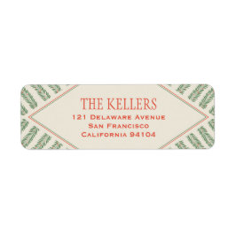 Holiday Foliage Quadrant Ivory and Green Etiket