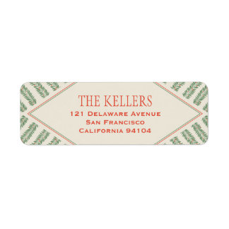 Holiday Foliage Quadrant Ivory and Green Etiket