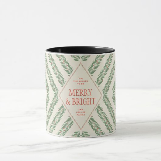 Holiday Foliage Quadrant Ivory and Green Mok (Midden)