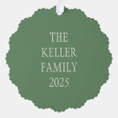 Holiday Foliage Quadrant Ivory and Green Ornament Kaart (Achterkant)