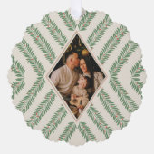 Holiday Foliage Quadrant Ivory and Green Ornament Kaart (Voorkant)