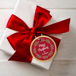 Holiday Folk Wreath Gift Favor Tags Bedankjes Labels