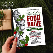 Holiday Food Drive Ingeblikt Voedsel Mistletoe Cha Flyer