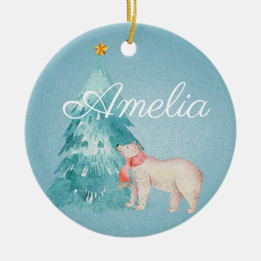 Holiday Forest Scene Personalized Keramisch Ornament (Voorkant)