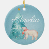 Holiday Forest Scene Personalized Keramisch Ornament (Achterkant)