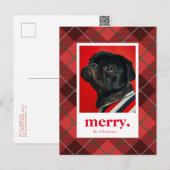 HOLIDAY FOTO CHRISTMAS | Merry Red Pset Briefkaart (Voorkant / Achterkant)