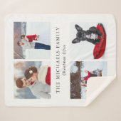 Holiday Foto Collage Voeg kersttitel toe Sherpa Deken (Voorkant (horizontaal))