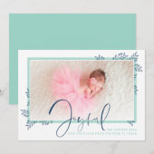 HOLIDAY FOTO-elegant baby botanische munt Feestdagenkaart (Voorkant / Achterkant)