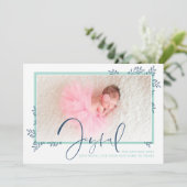 HOLIDAY FOTO-elegant baby botanische munt Feestdagenkaart (Staand voorkant)