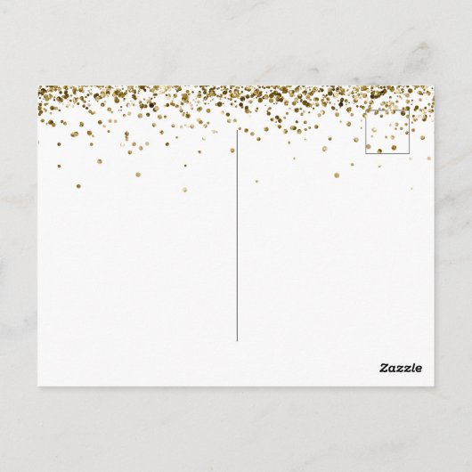 Holiday Foto Gold Glitter-script kerst Briefkaart (Achterkant)
