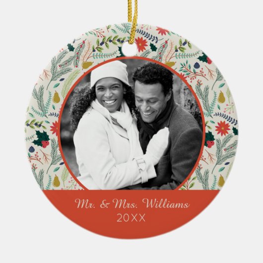 Holiday Foto | Vaste kerstfeestdagen Keramisch Ornament (Voorkant)