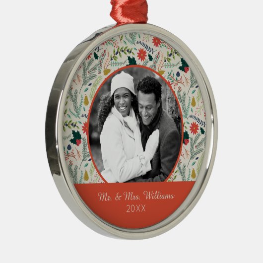 Holiday Foto | Vaste kerstfeestdagen Metalen Ornament (Rechts)